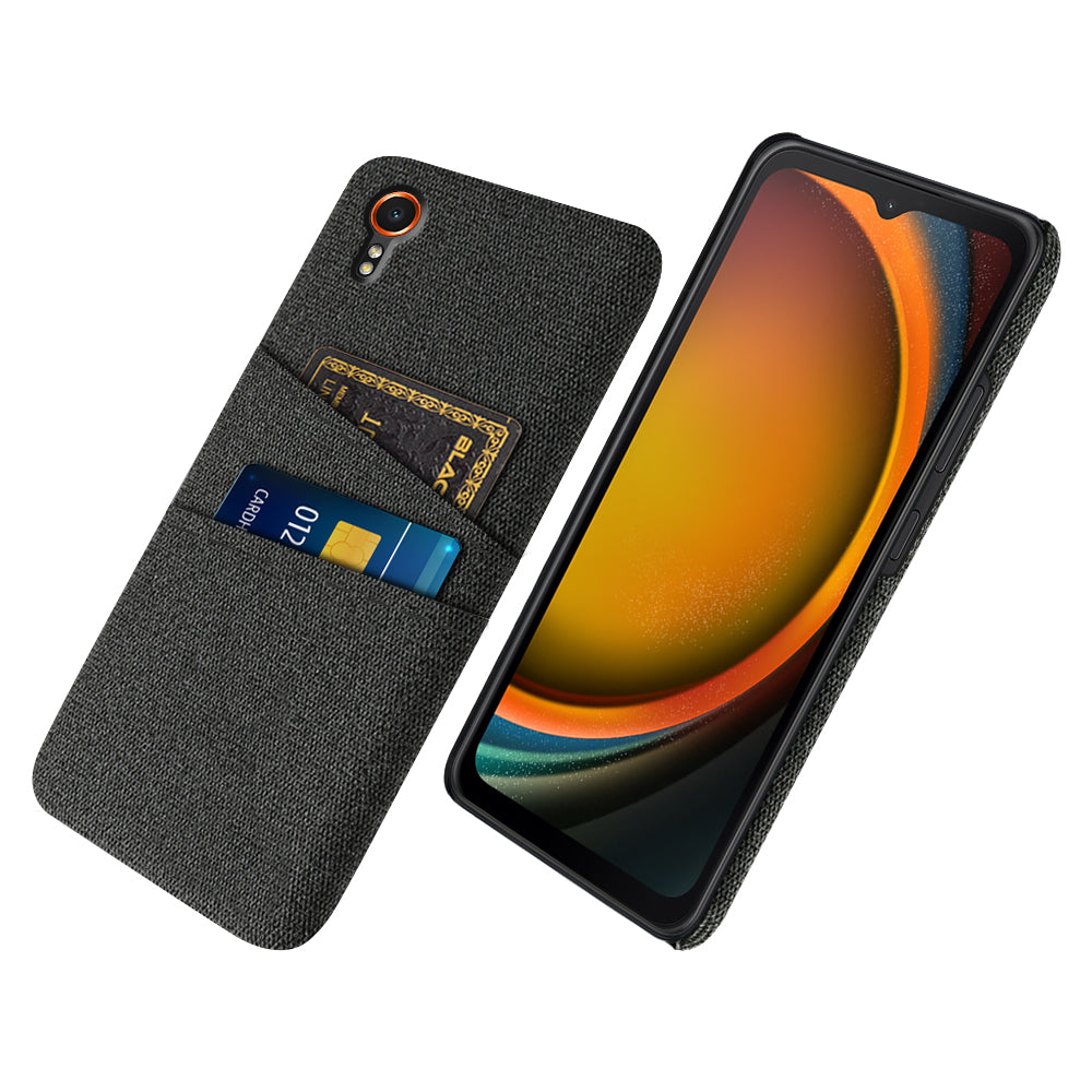 For Samsung Galaxy Xcover7 Cell Phone Case Dual Card Holder Cloth Texture Bump Proof Cover For Samsung Galaxy Xcover7 Cell Phone Case Dual Card Holder Cloth Texture Bump Proof Cover
